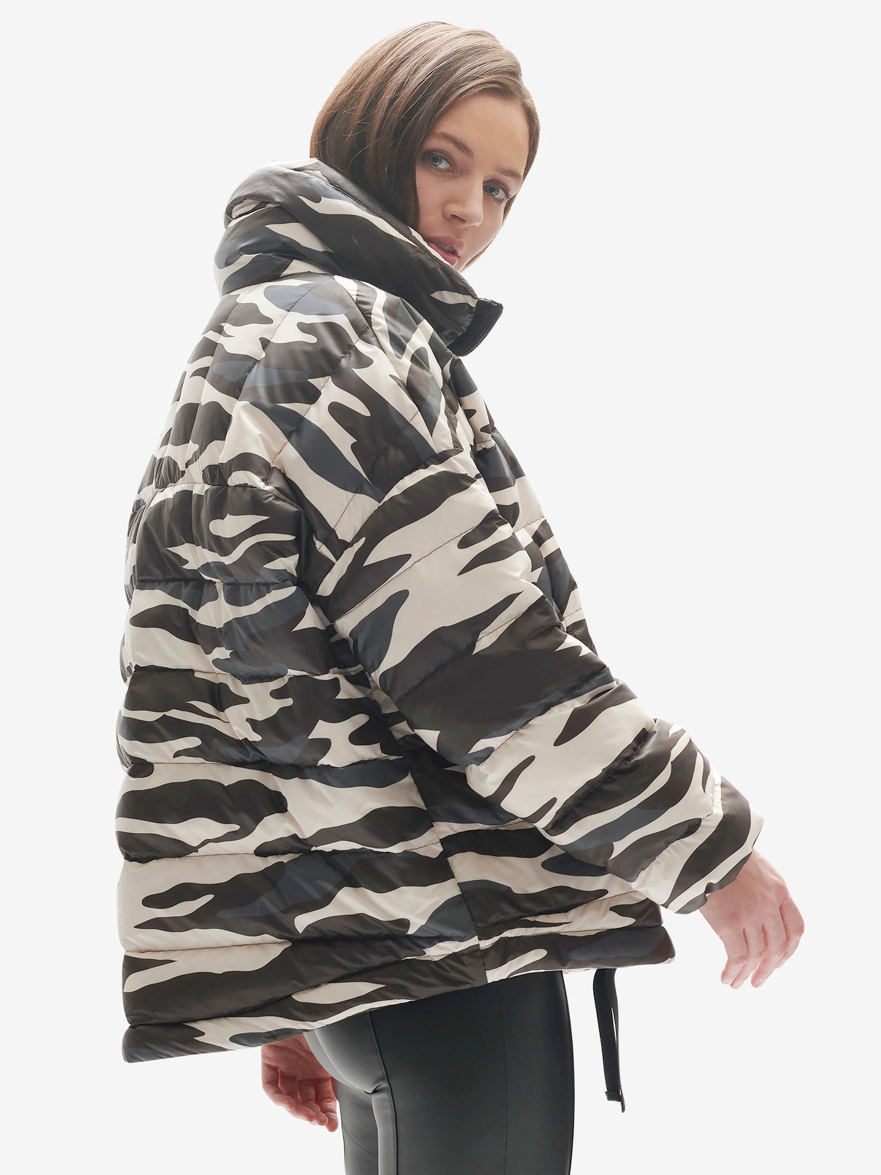 Down Half Zip | Zebra