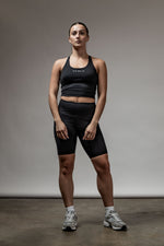 SOHO Women's Technical High Rise Shorts 8" (Black)