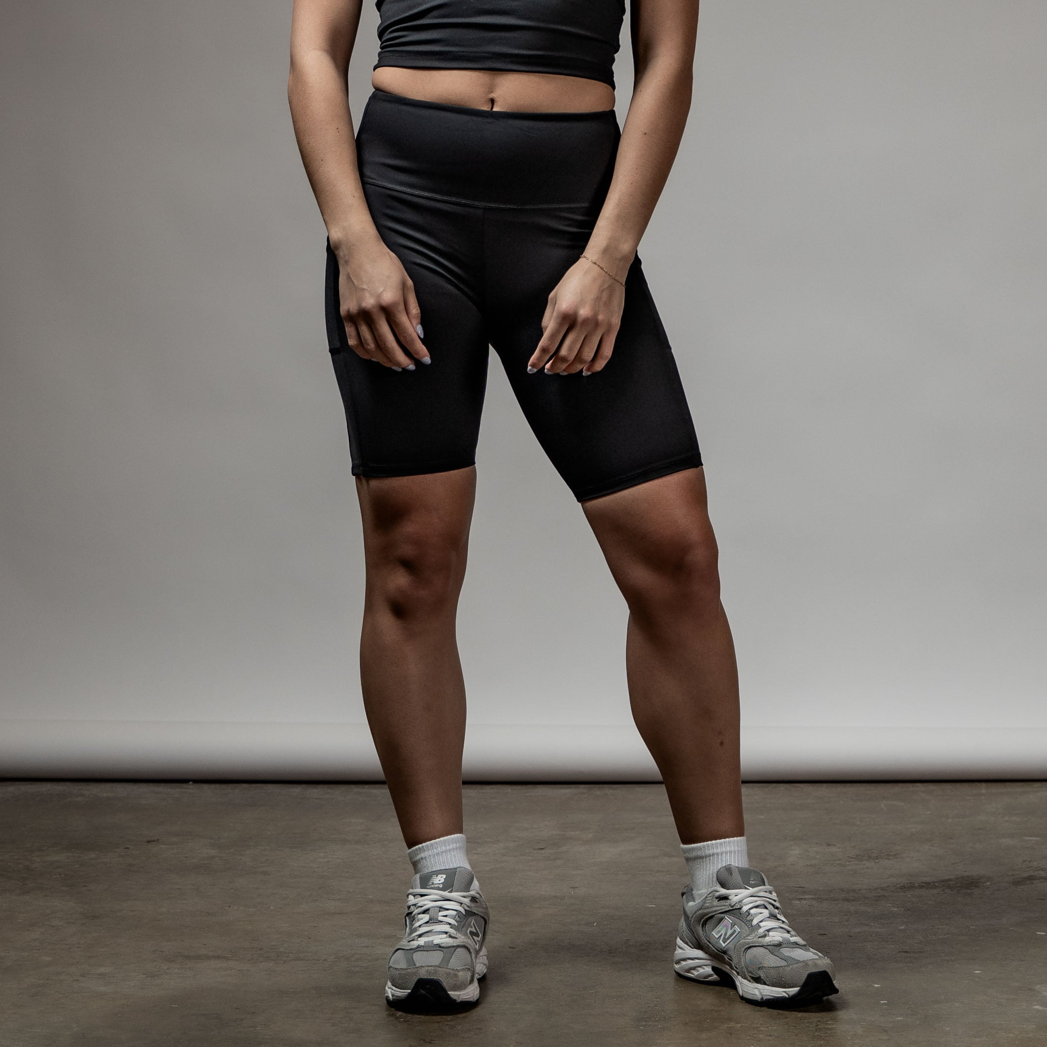 SOHO Women's Technical High Rise Shorts 8" (Black)