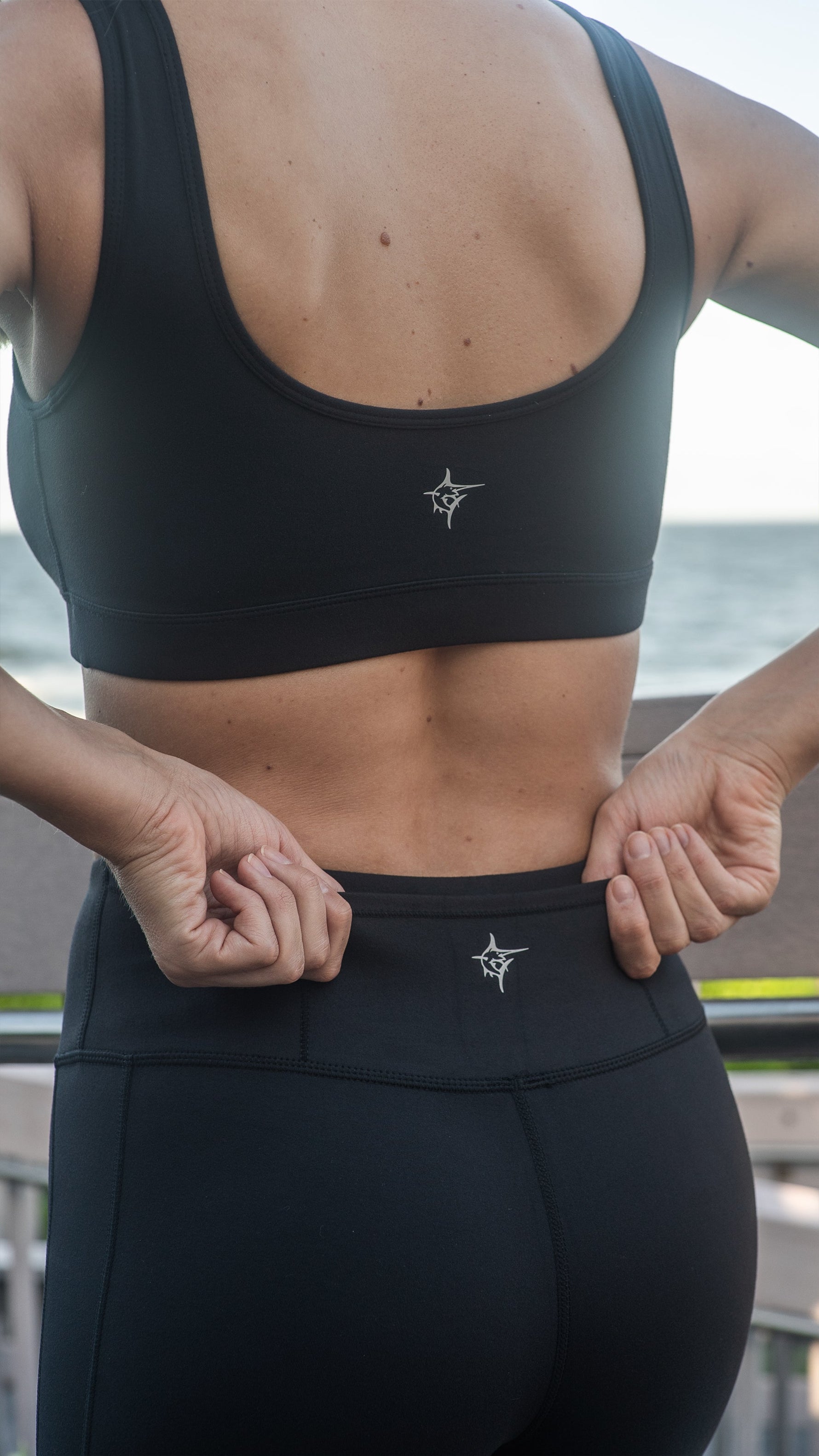 Open Back Sports Bra | Black