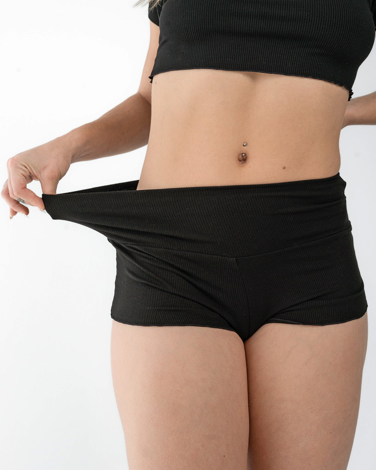 90s Boyshort CloudRib™ Black