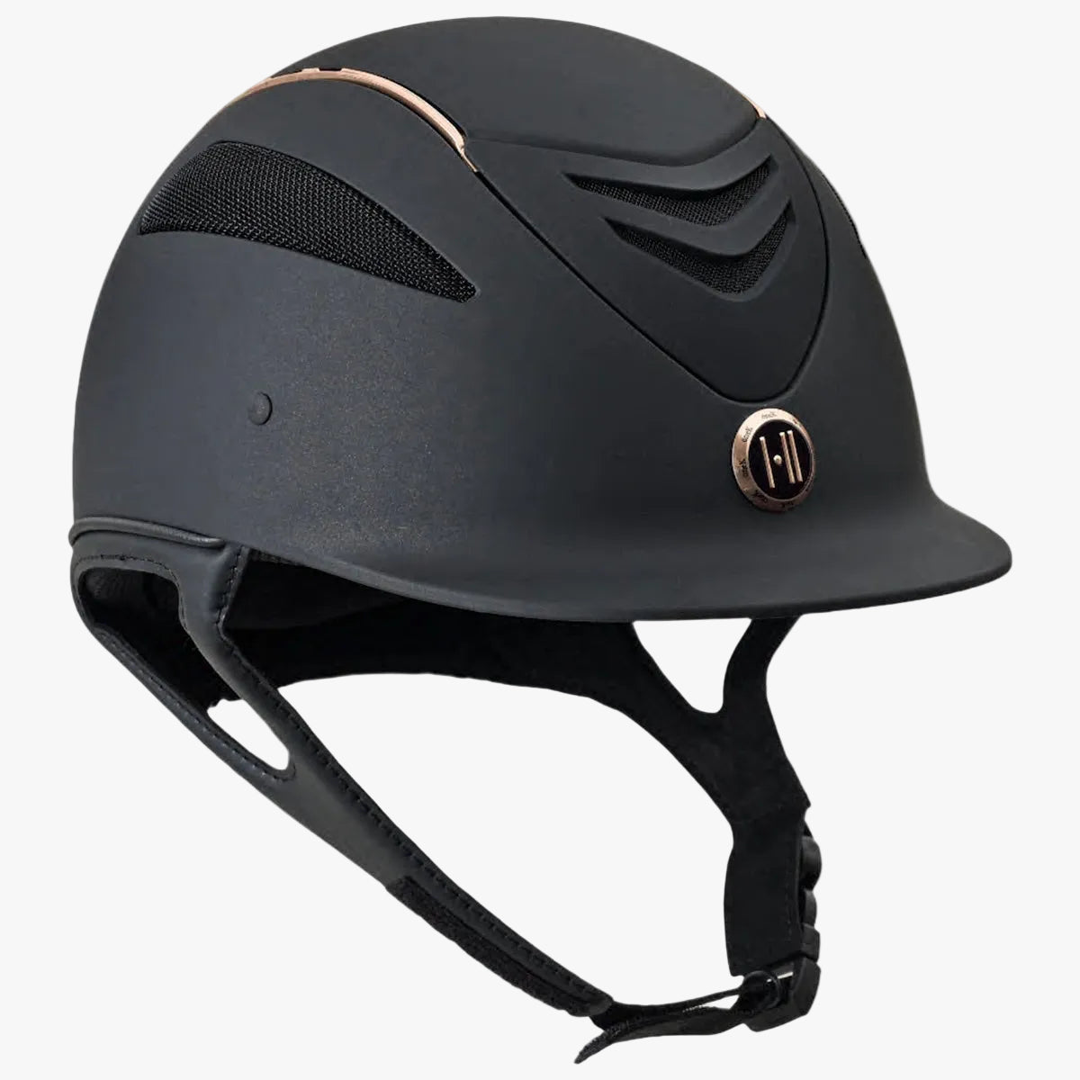 Defender Helmet | Black Matte with Rose Gold Rail