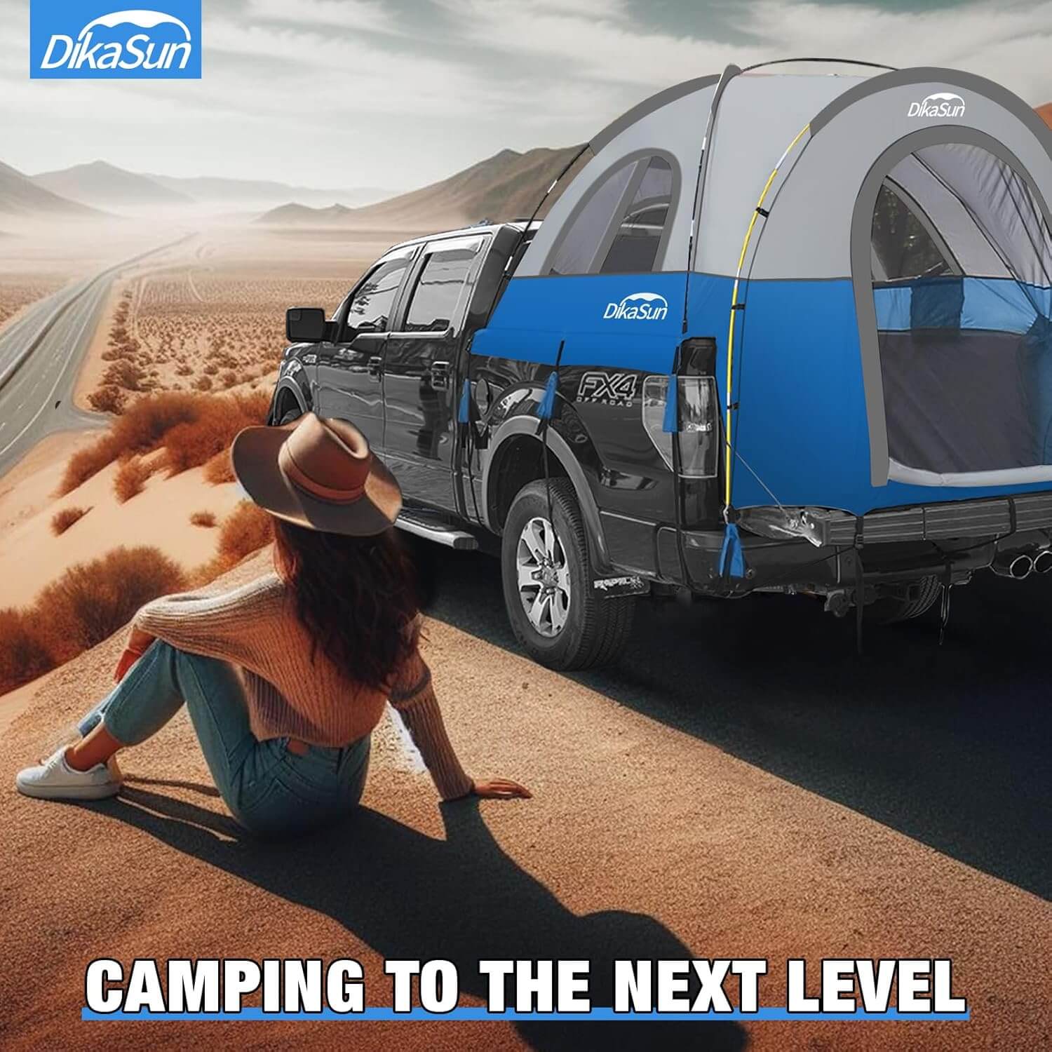 5.5-6.7ft Portable Pickup Truck Bed Tent | Blue