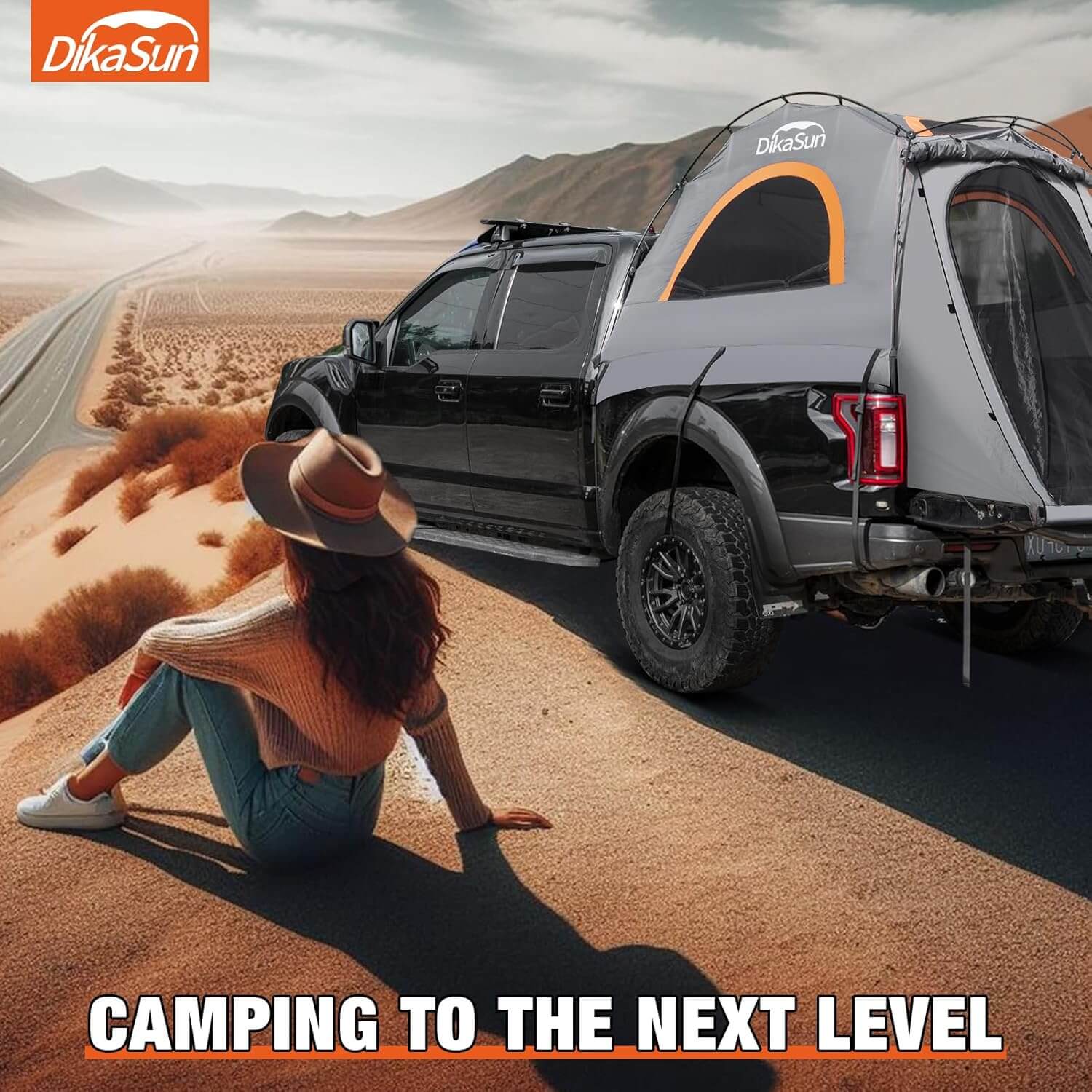 5.5-6.7ft Easy Setup Pickup Truck Bed Tent | Gray