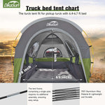 5.5-6.7ft Pickup Truck Bed Tent with Awning | Green