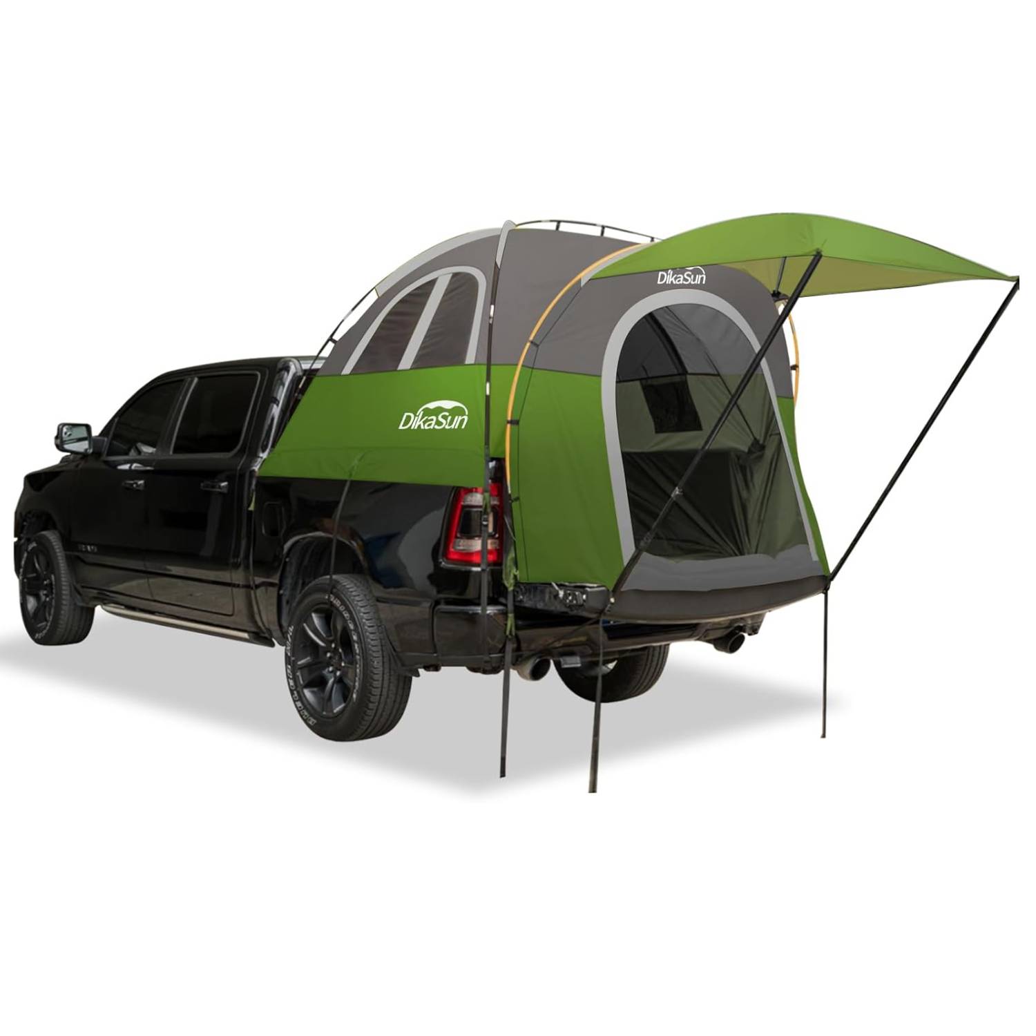 5.5-6.7ft Pickup Truck Bed Tent with Awning | Green