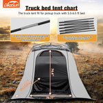 5.5-6.7ft Easy Setup Pickup Truck Bed Tent | Gray