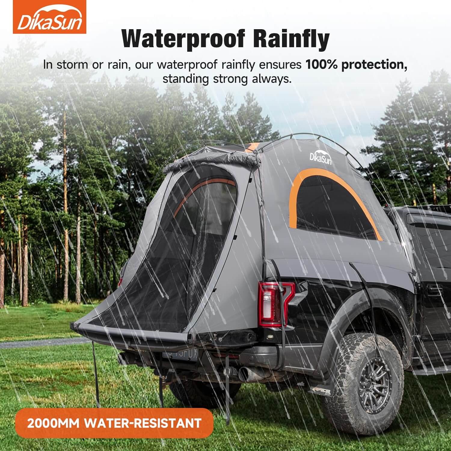 5.5-6.7ft Easy Setup Pickup Truck Bed Tent | Gray