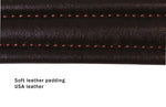 Derby Dog Designer Series Tooled USA Leather Padded Barbwire Dog Collar W1"