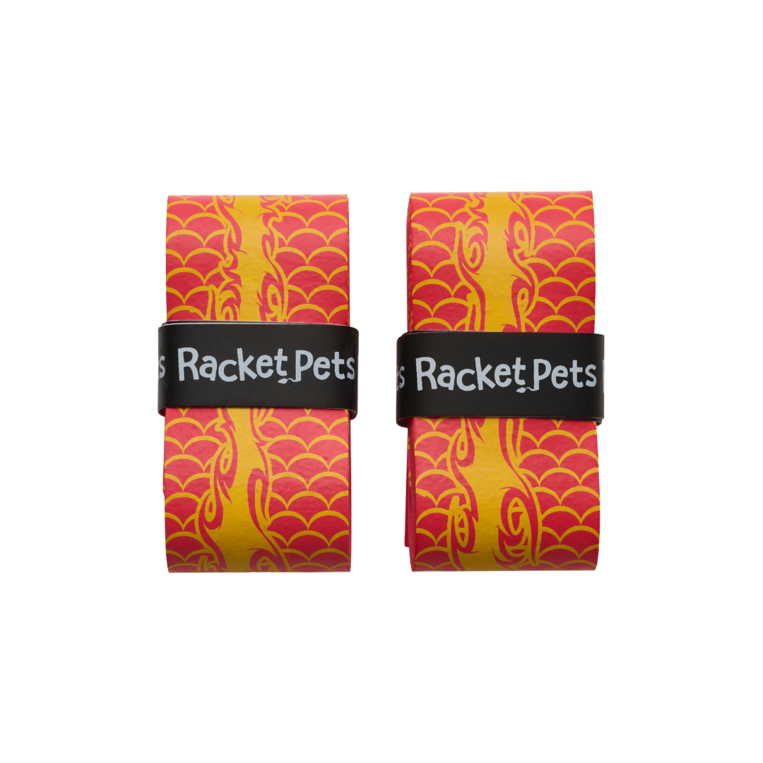 Value Pack Red Dragon Racket Pet Tennis Dampener and Overgrip Tape with Replacement Overgrip Tape