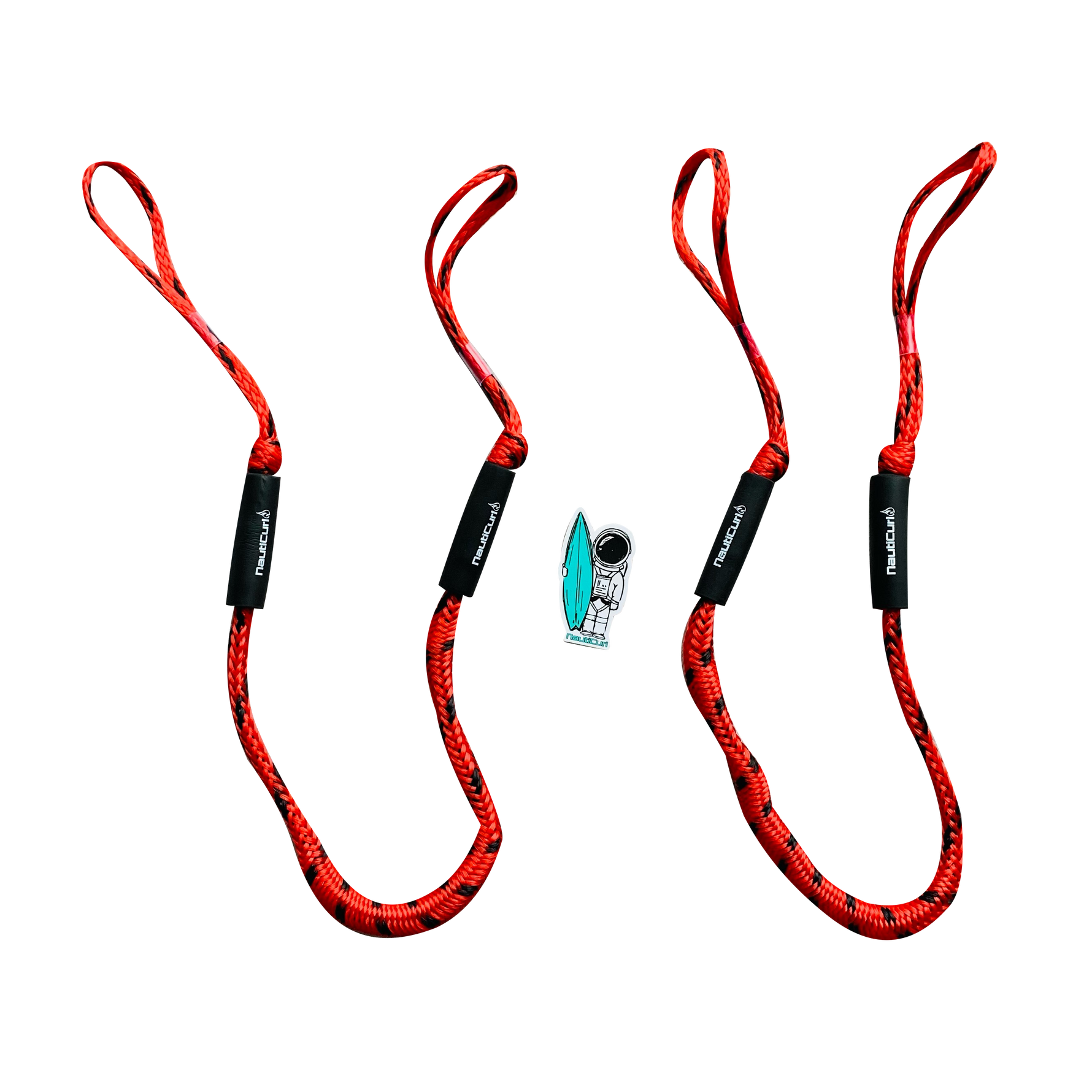 NautiCurl Bungee Boat Ropes | Shock Absorbing (2 Ropes)
