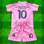 New Pink Lionel Messi Home Kids Soccer Jersey Pink (Set of 2) | Toddler & Youth