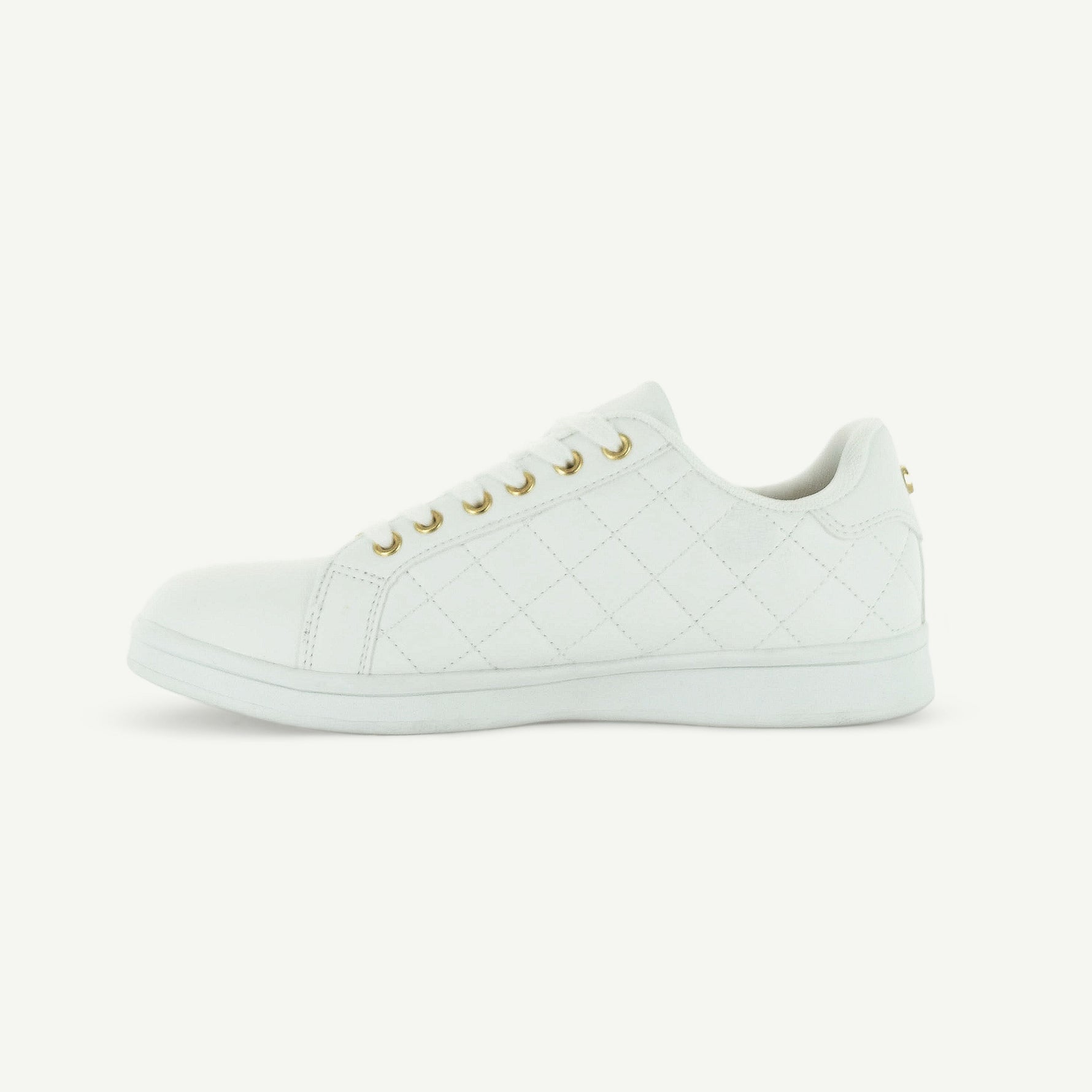 Voltaire Quilted Court Shoe | White