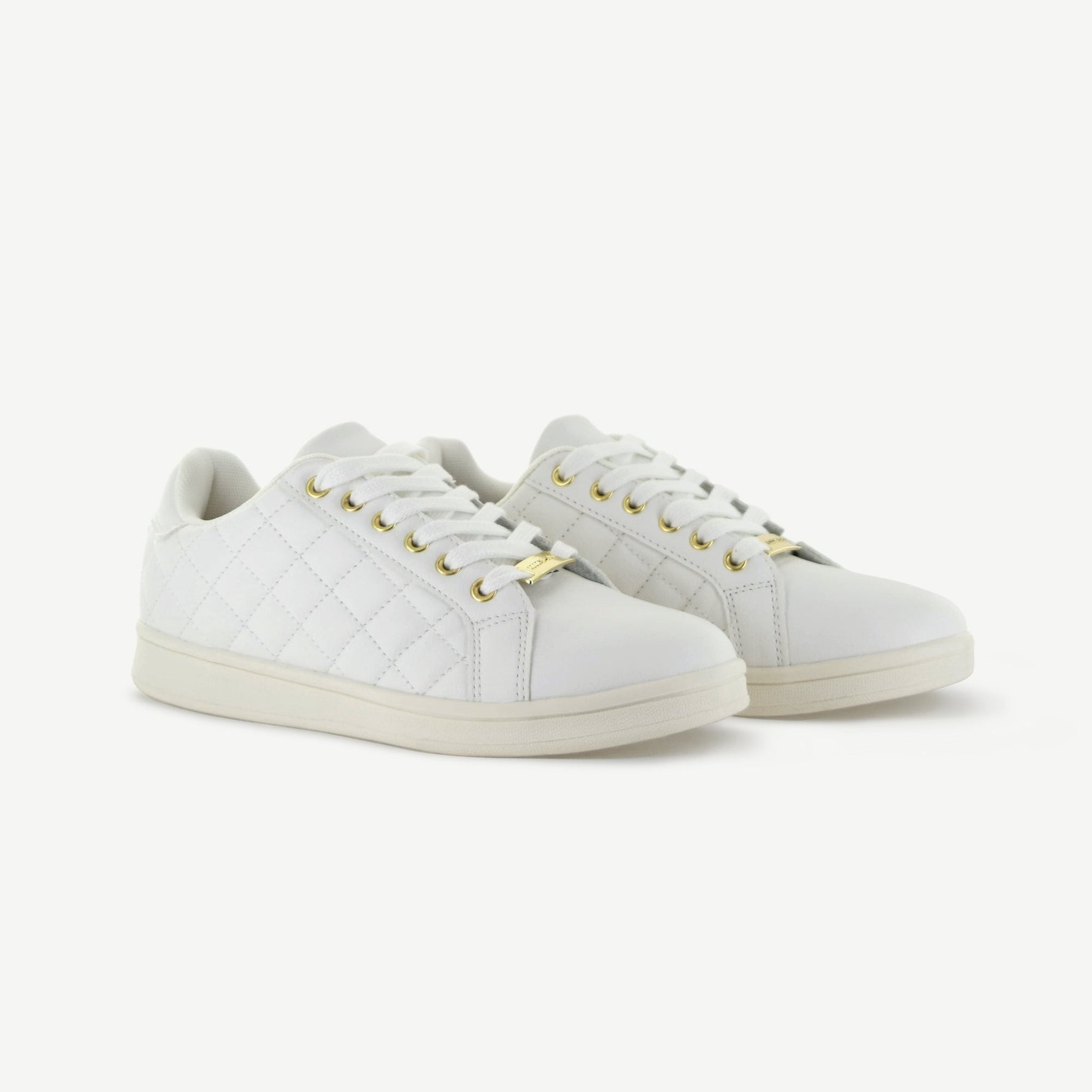 Voltaire Quilted Court Shoe | White