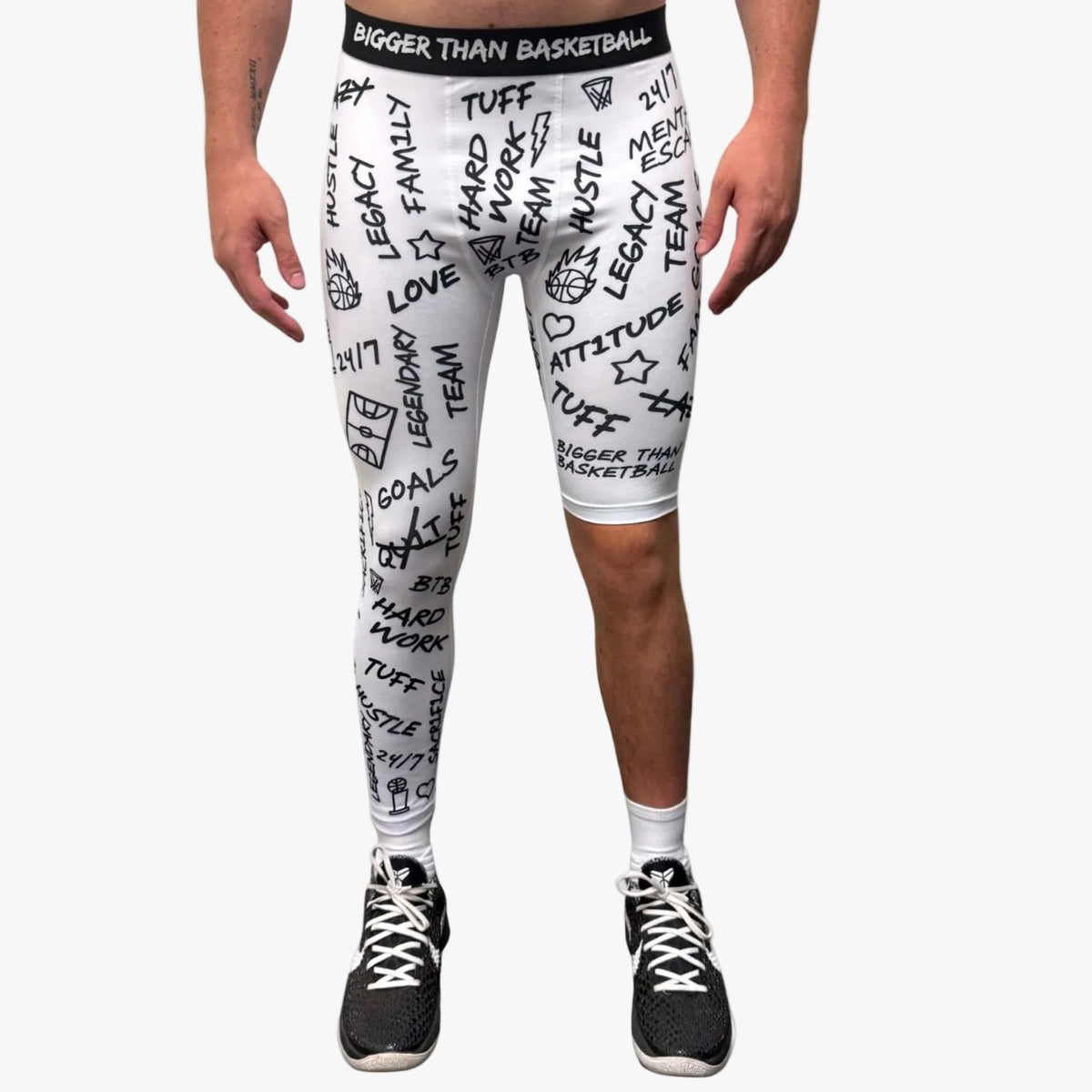 Emotions Single-Leg Compression Tights Right | White