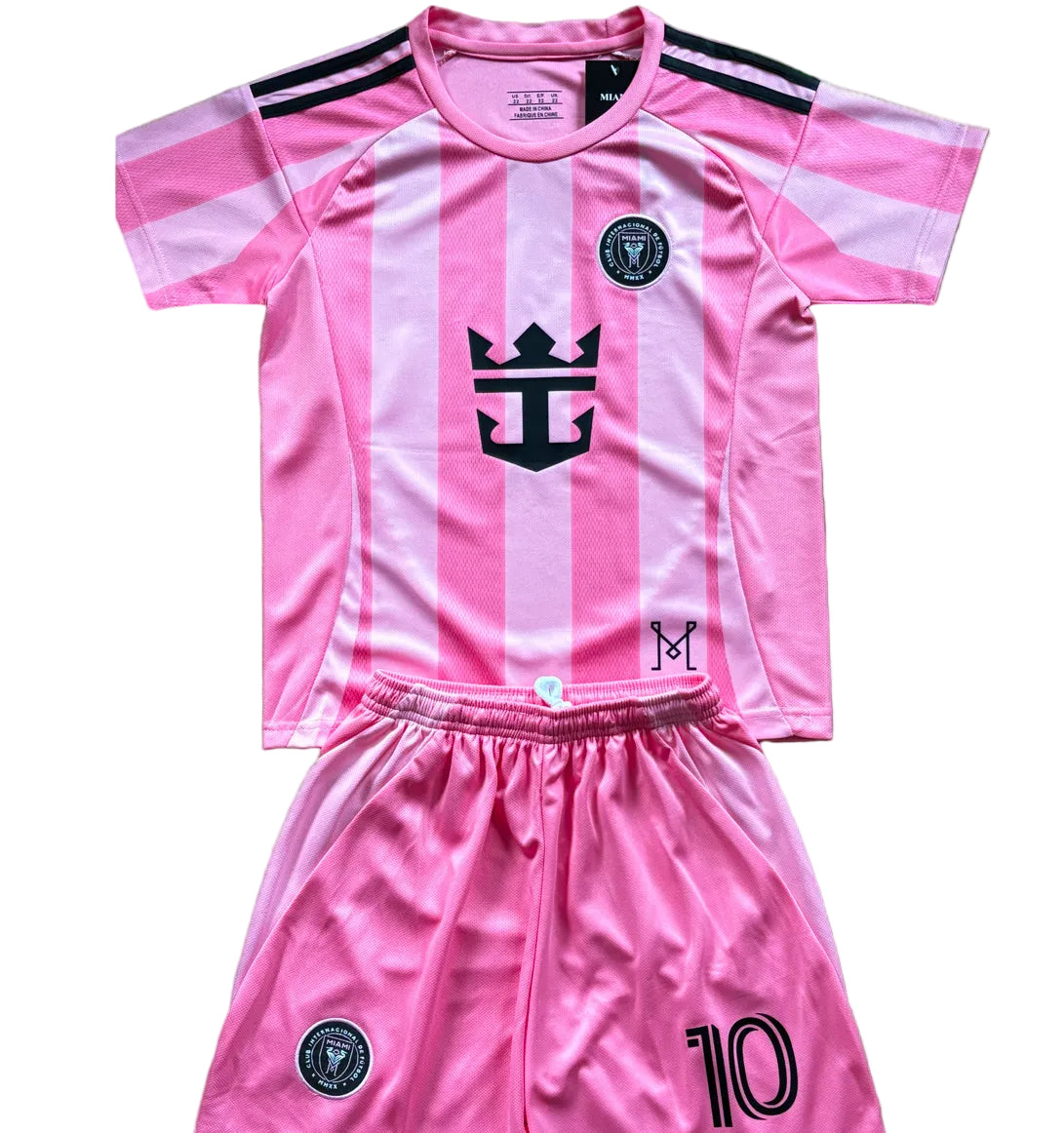 New Pink Lionel Messi Home Kids Soccer Jersey Pink (Set of 2) | Toddler & Youth
