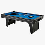 7’ Blue Top Pool Table with 2 Cues and Billiard Balls
