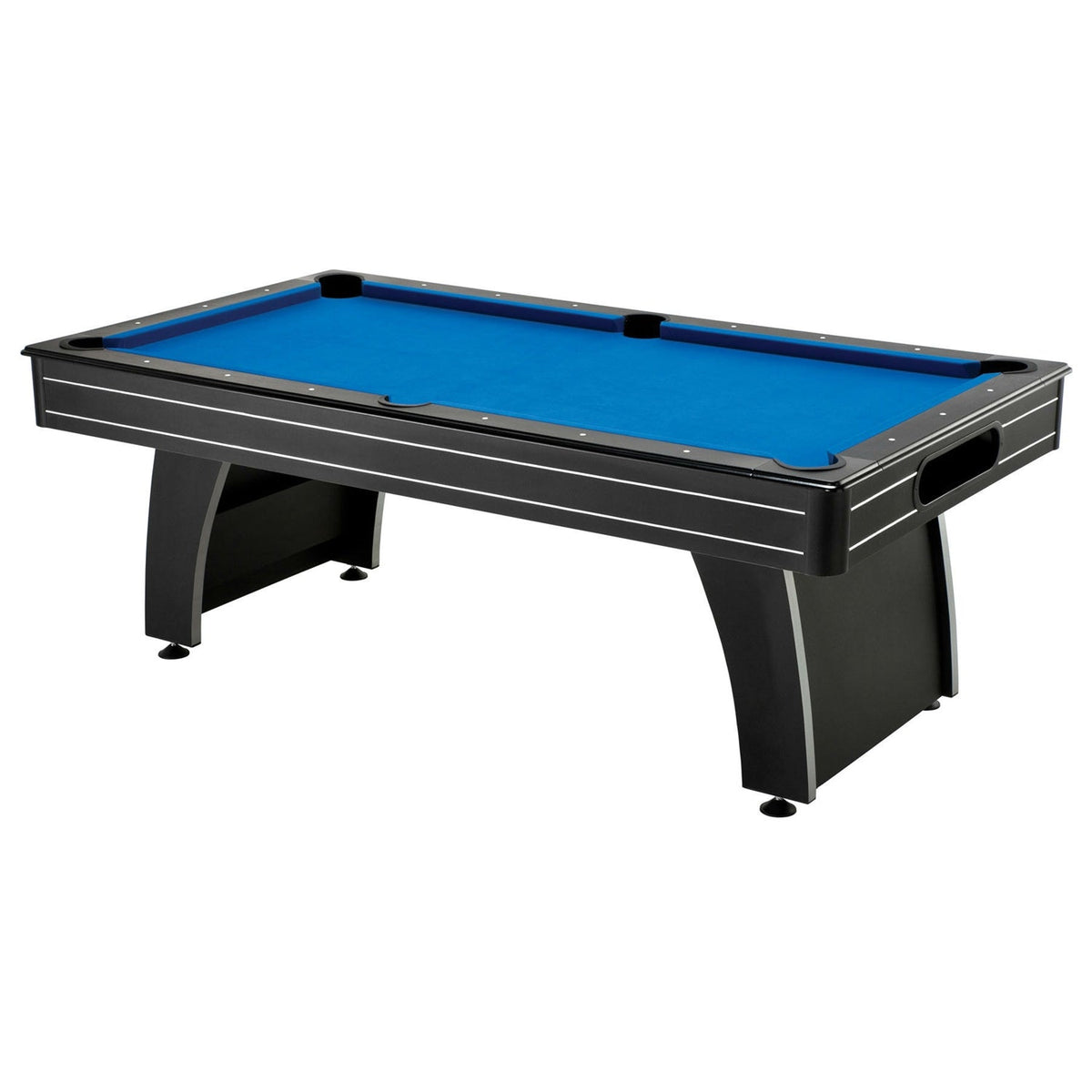 7’ Blue Top Pool Table with 2 Cues and Billiard Balls