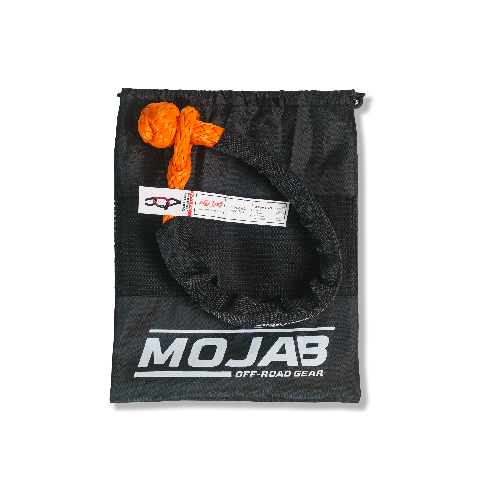 Soft Shackle 3/8'' x 24” with Sleeve and Bag (Single Shackle) | Lifetime Warranty