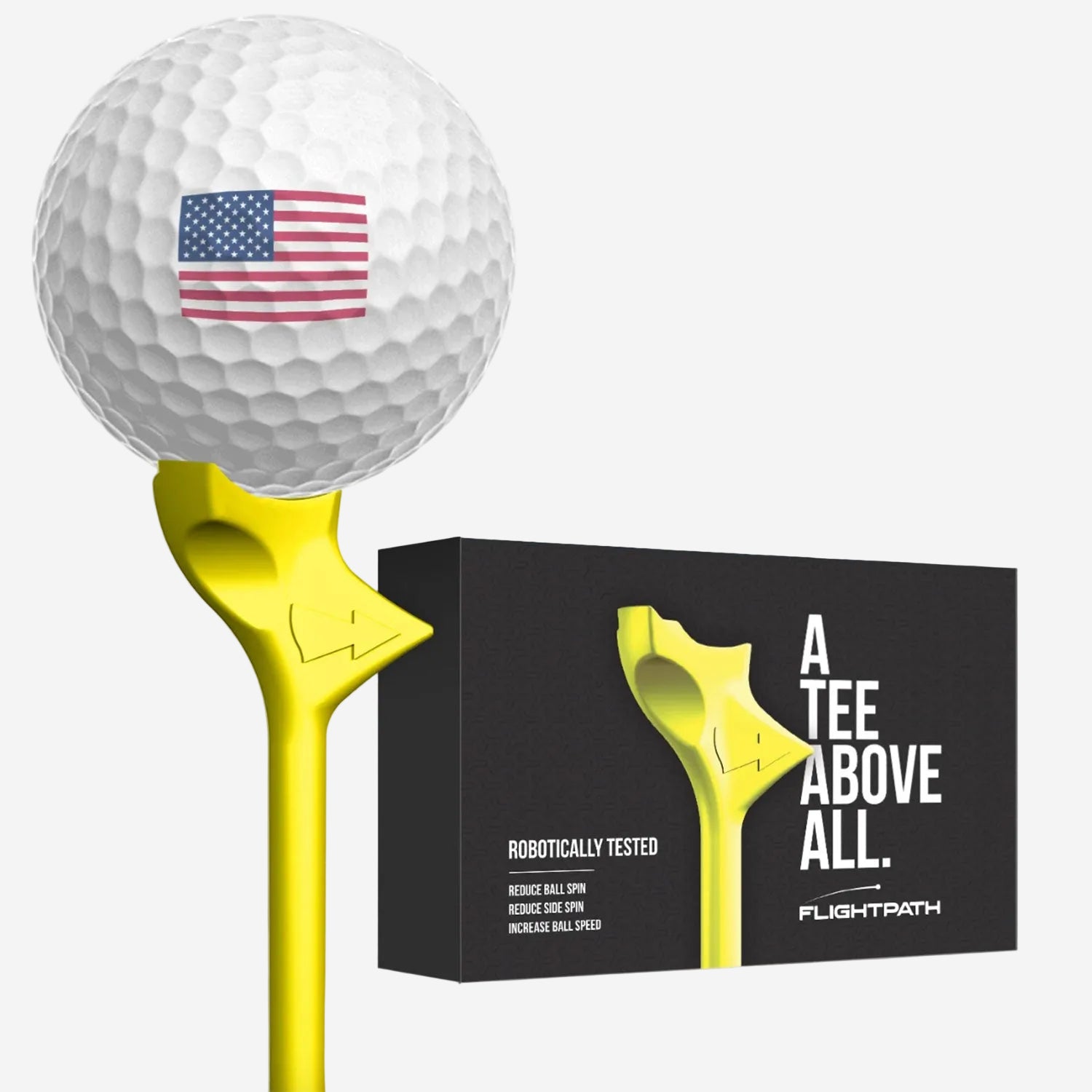 FlightPath Yellow Golf Tees | Pack of 8