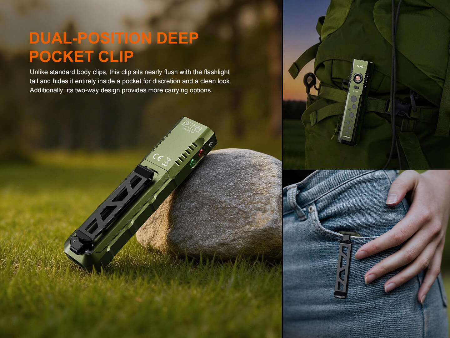 Fenix E08R UE Multi-Light EDC Flashlight цith Red Light & Green Laser