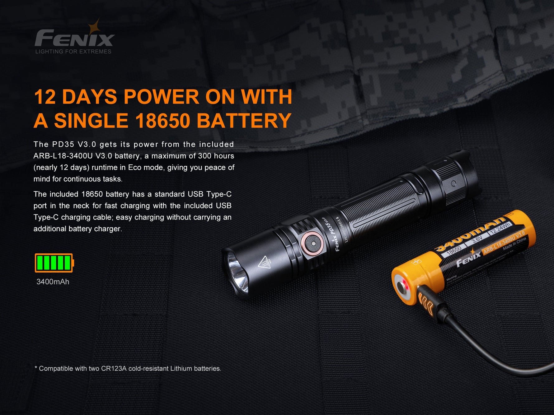 Fenix PD35 V3.0 Everyday Carry Flashlight | 1700 Lumens