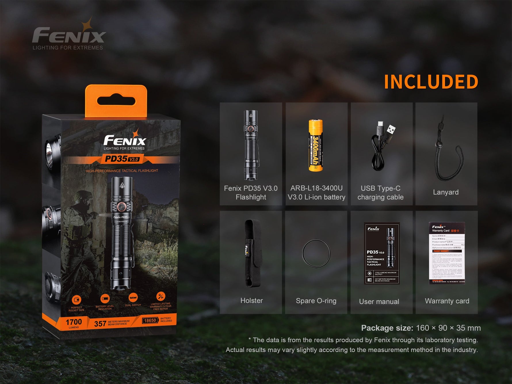 Fenix PD35 V3.0 Everyday Carry Flashlight | 1700 Lumens