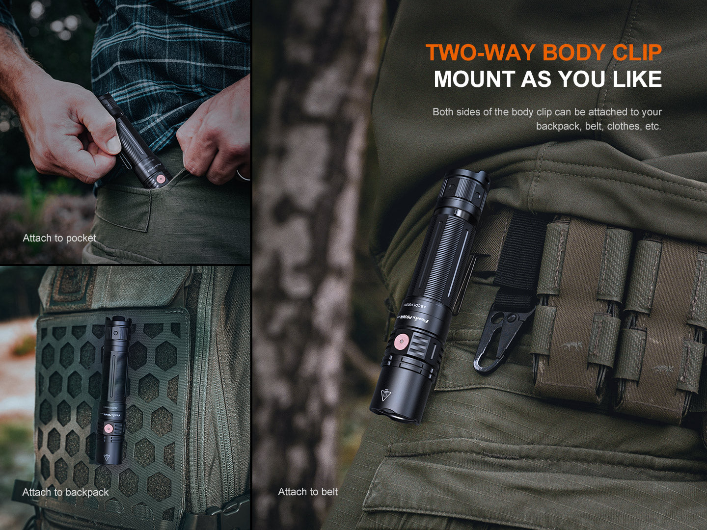 Fenix PD36R V2 Compact Rechargeable Tactical Flashlight | 1700 Lumens