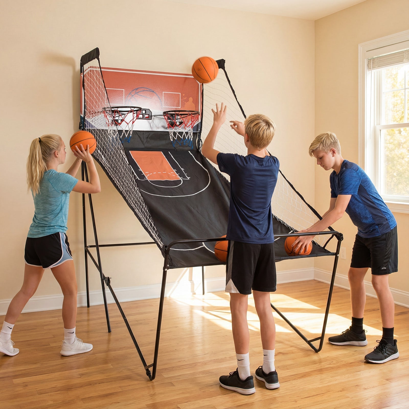 Foldable Basketball Arcade Game | Hoop Machine with 8 Exciting Playing Modes