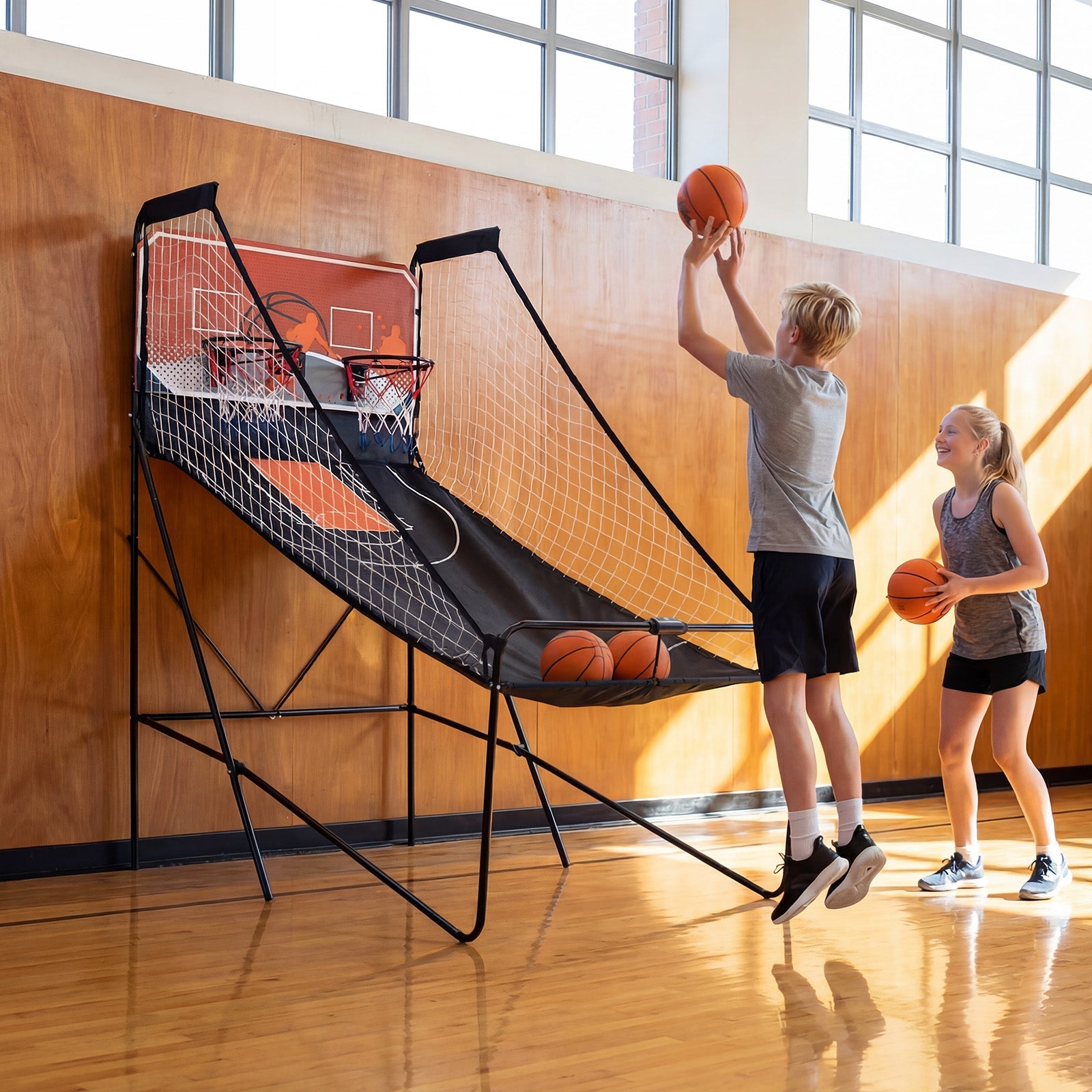 Foldable Basketball Arcade Game | Hoop Machine with 8 Exciting Playing Modes