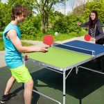 Foldable Ping Pong Mini Table Game Set with Adjustable Height | Blue & Green