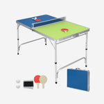Foldable Ping Pong Mini Table Game Set with Adjustable Height | Blue & Green
