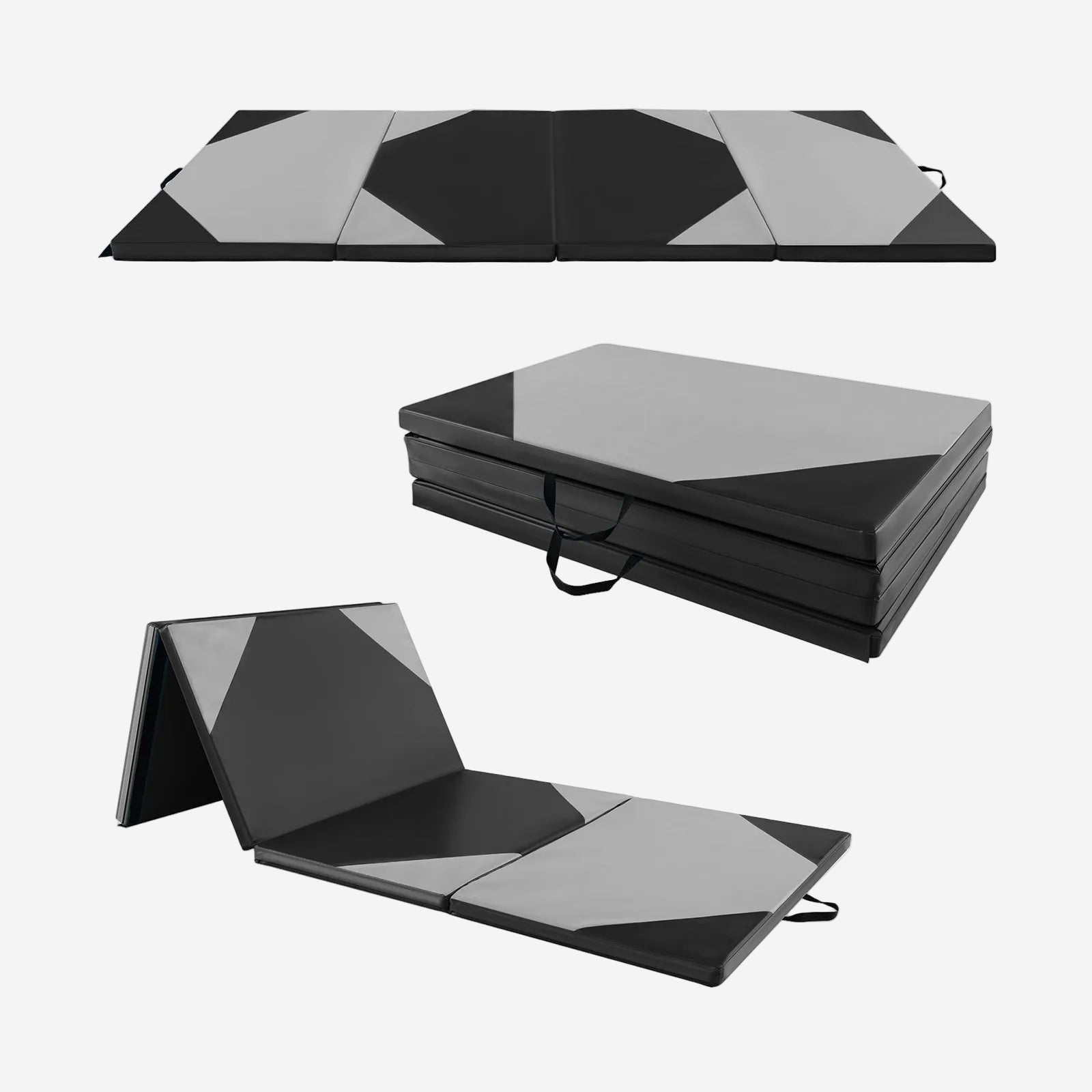 Folding Exercise Mat with Hook and Loop Fasteners | 10' x 4' x 2"