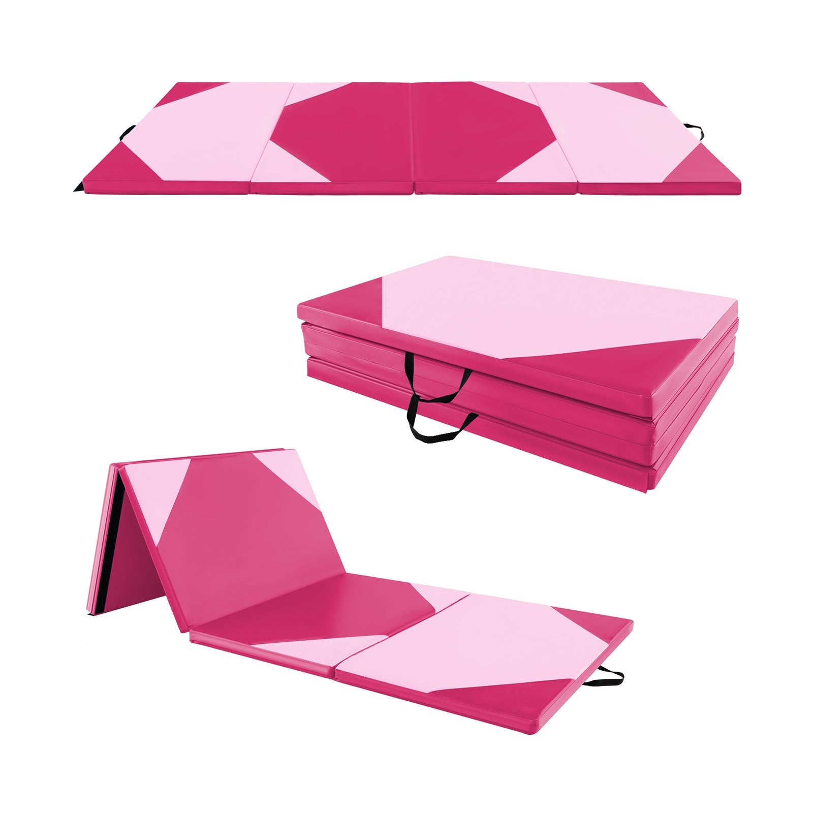 Folding Exercise Mat with Hook and Loop Fasteners | 10' x 4' x 2"