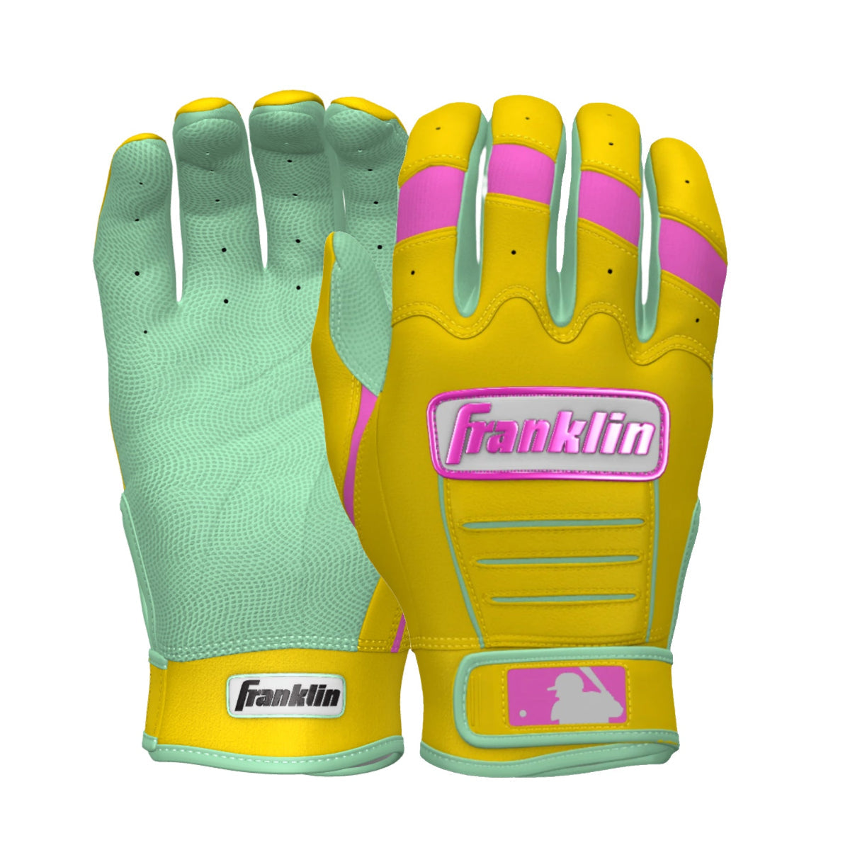 Franklin CFX PRO CUSTOM Batting Gloves | Yellow/Mint