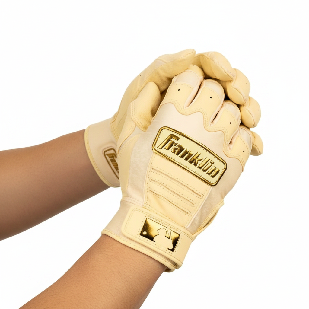Franklin CFX Pro Chrome Batting Gloves | Gold Edition | MLB Pro-Level Fit Grip | 20793F