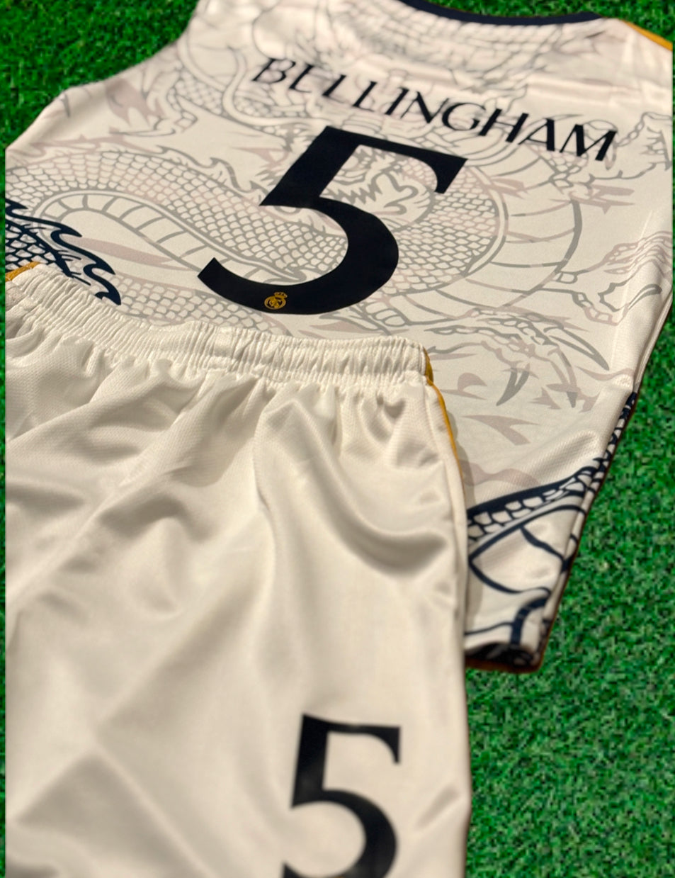 Bellingham Home Dragon Edition Kids Soccer Kit | Real Madrid 2 Piece Set