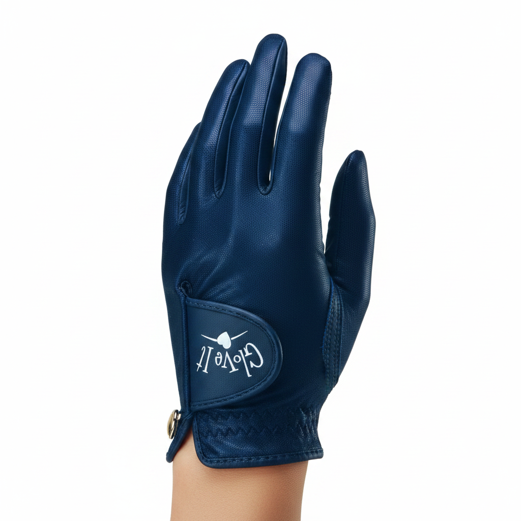 Navy Clear Dot Golf Glove