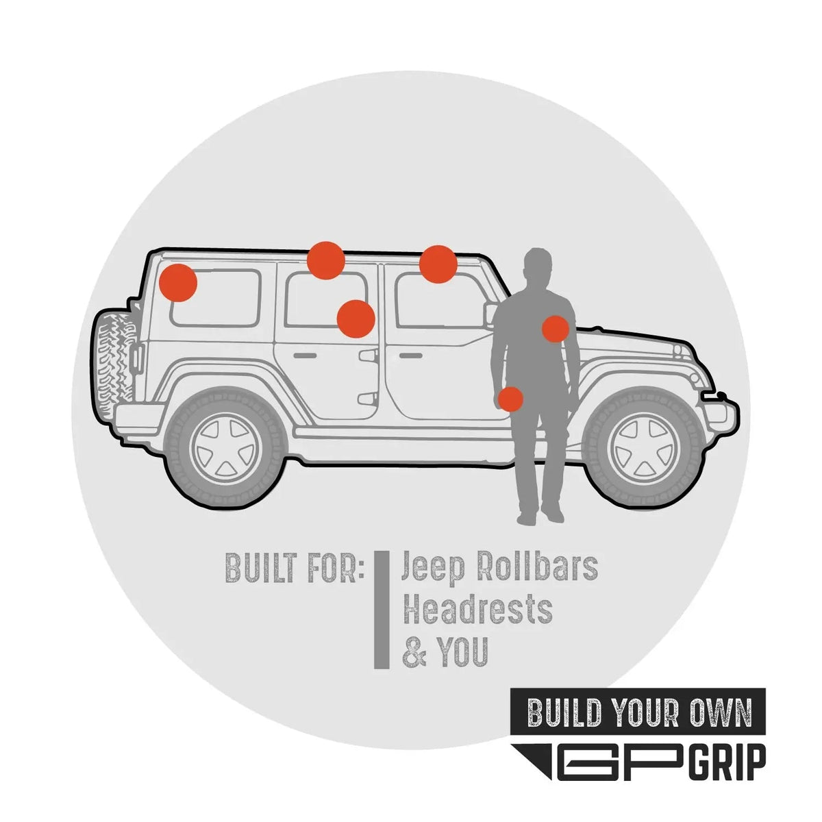 GP-Grip PRO Foldable Color Handles | Jeep Wrangler (2007–2023)