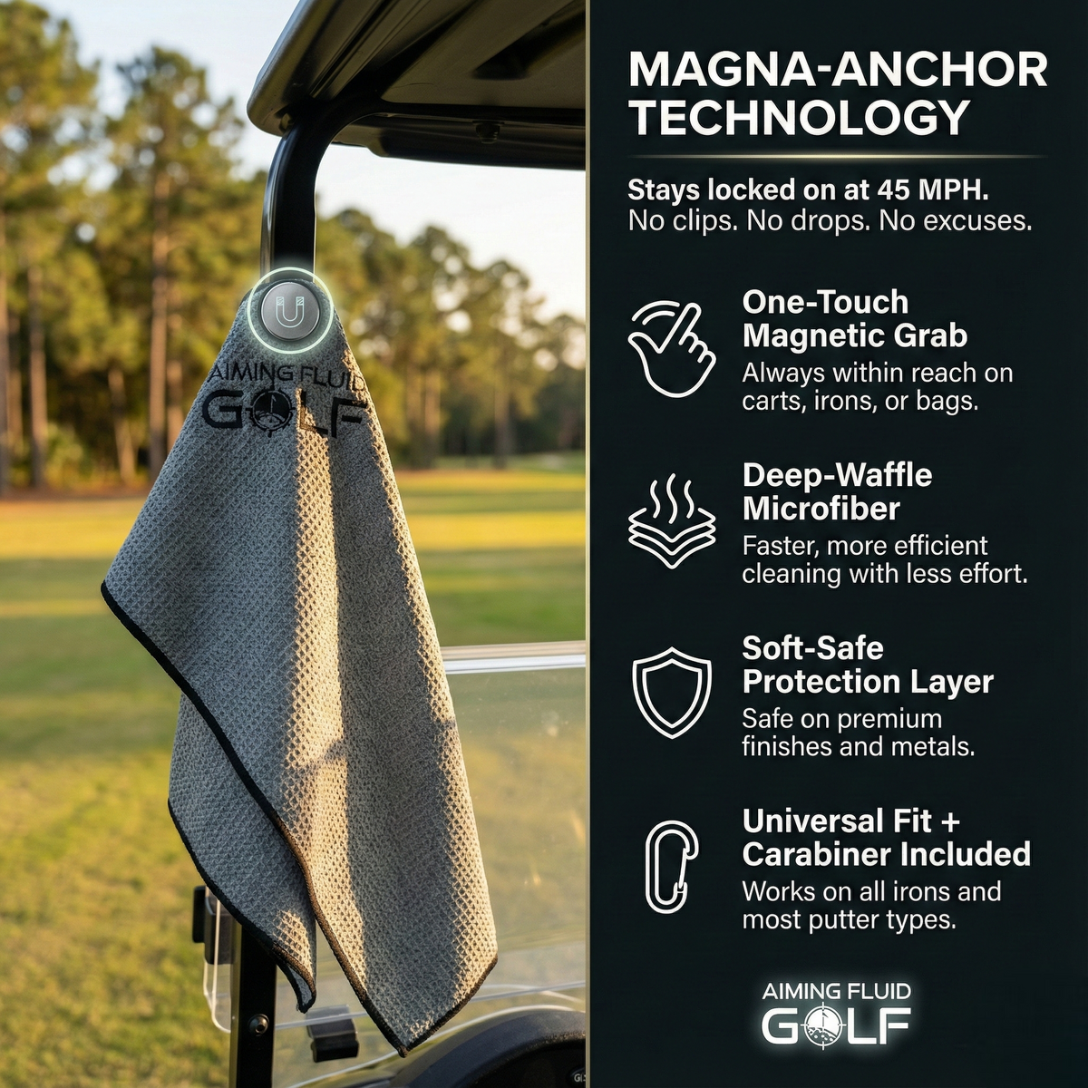 Magna-Anchor™ Magnetic Golf Towel | The 40 (16×40)
