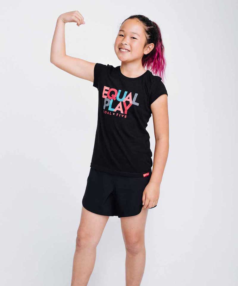 Equal Play Girls' Black T-Shirt