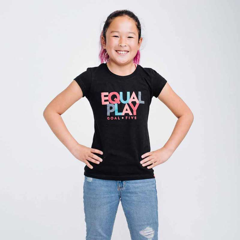 Equal Play Girls' Black T-Shirt