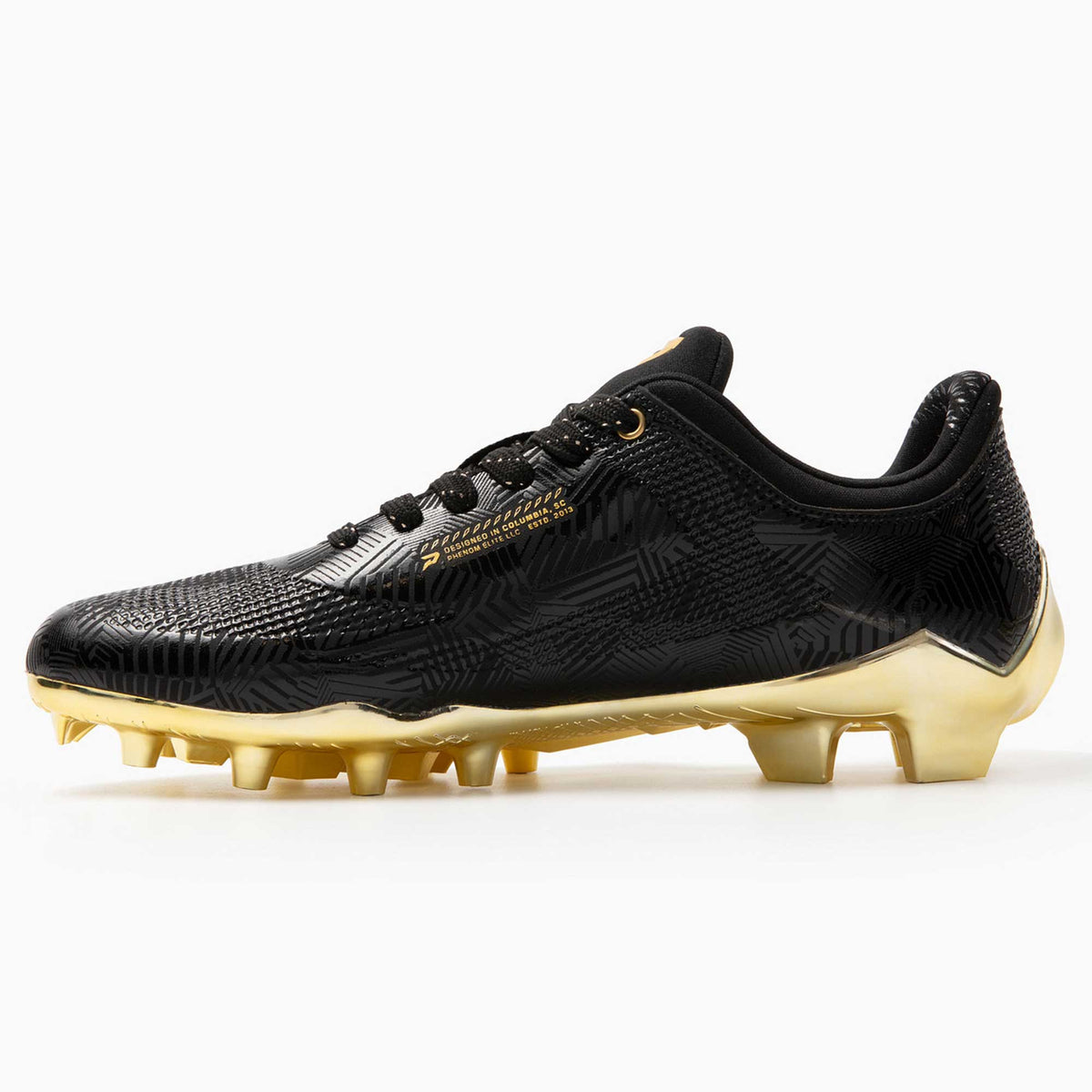 Gold Rush Black & Gold Cleats | Quantum Carbon by Phenom Elite