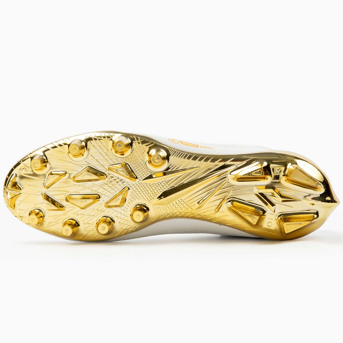 Gold Rush White & Gold Cleats | Quantum Carbon by Phenom Elite