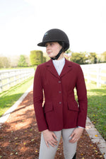 Grand Prix Ladies EQJ 3 Button Show Coat | NY Tech Fabric | Burgundy