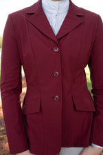 Grand Prix Ladies EQJ 3 Button Show Coat | NY Tech Fabric | Burgundy