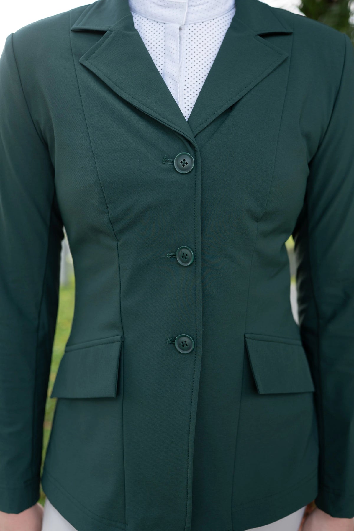 Grand Prix Ladies EQJ 3 Button Show Coat | NY Tech Fabric | New Green