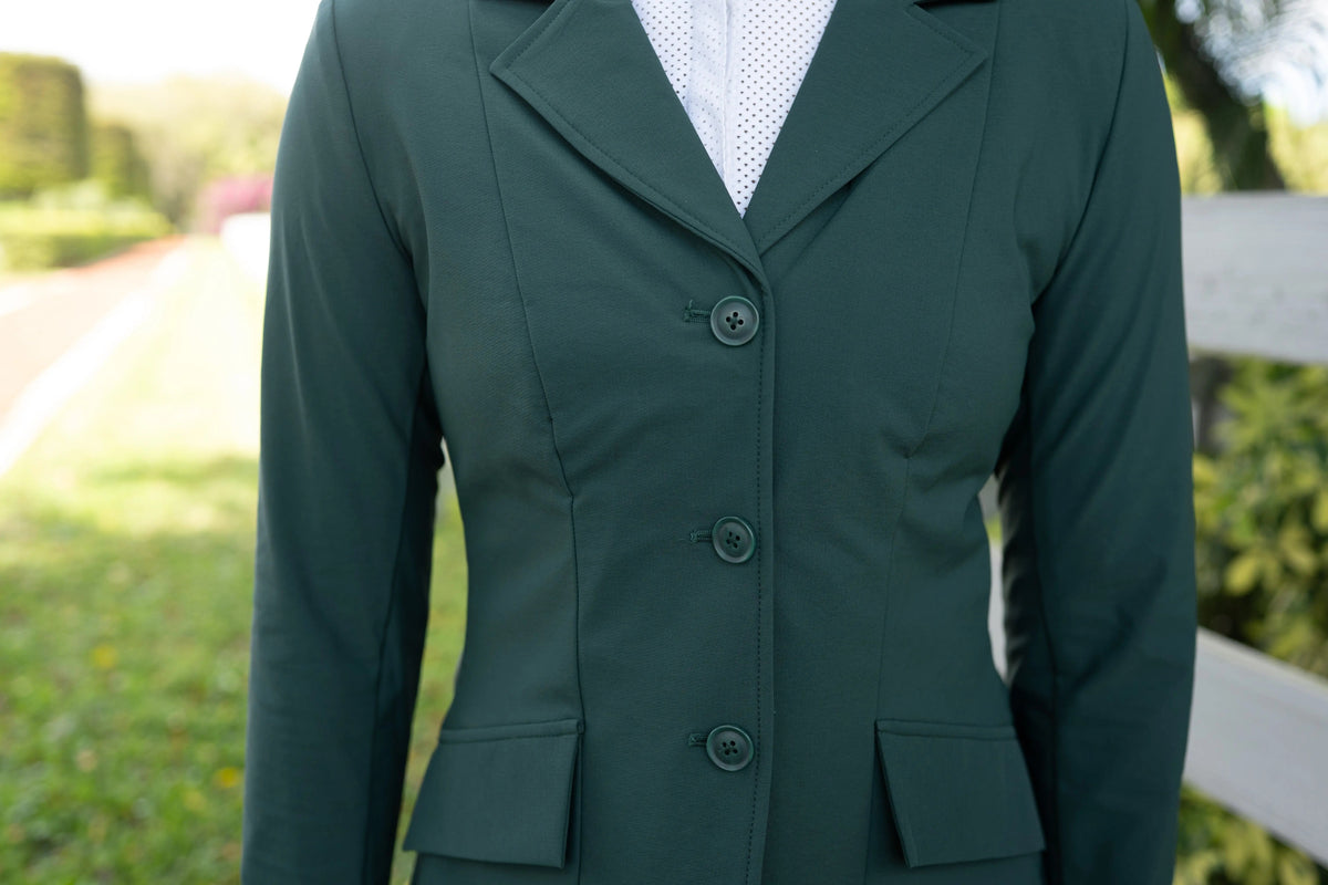 Grand Prix Ladies EQJ 3 Button Show Coat | NY Tech Fabric | New Green