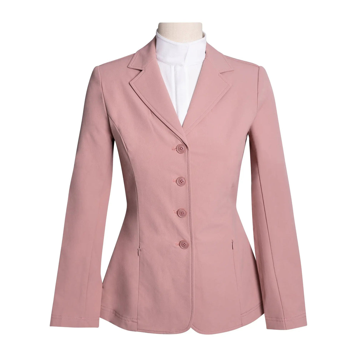 Grand Prix Quinn Show Jacket 4 Button Front with Hidden Zipper Closure | Rose