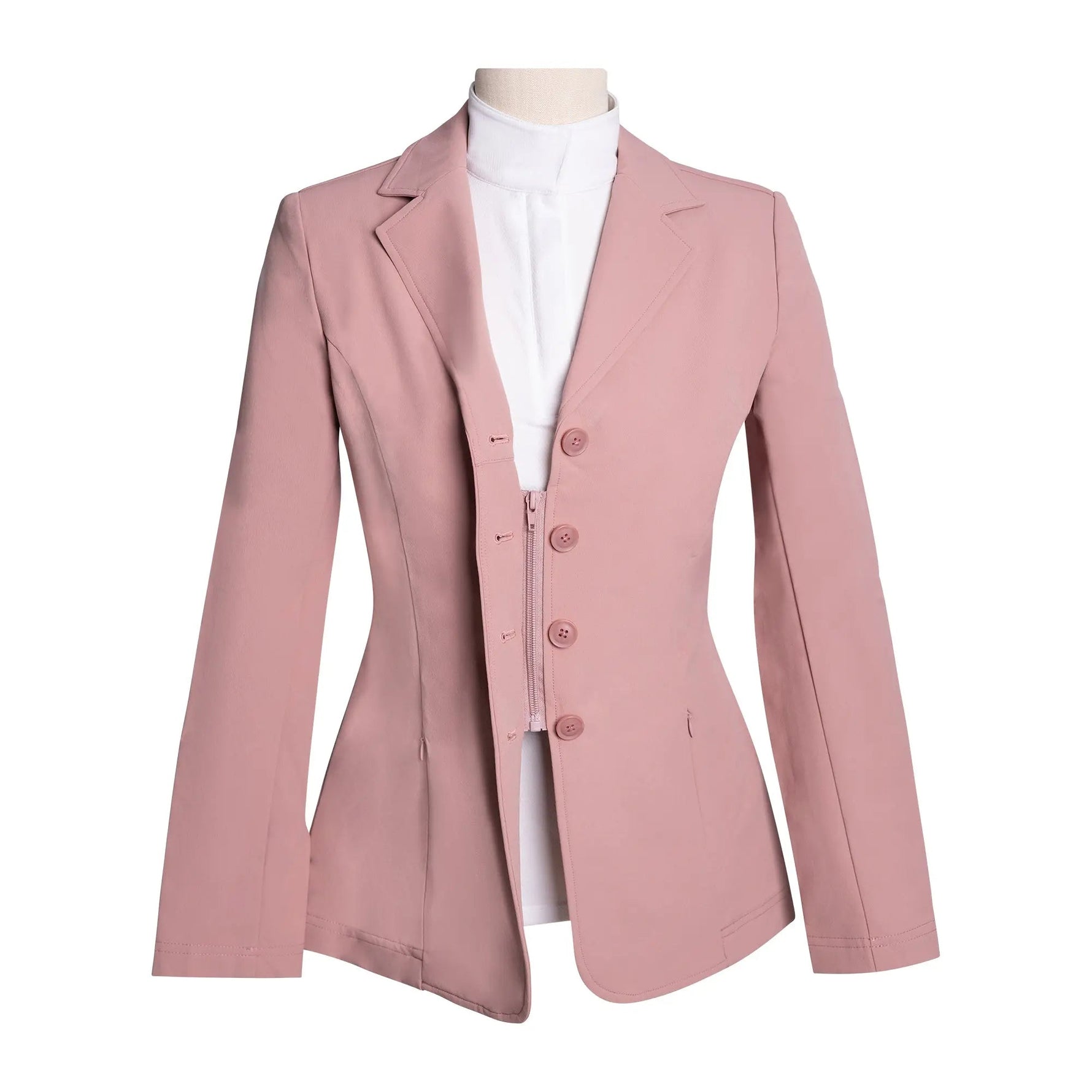 Grand Prix Quinn Show Jacket 4 Button Front with Hidden Zipper Closure | Rose